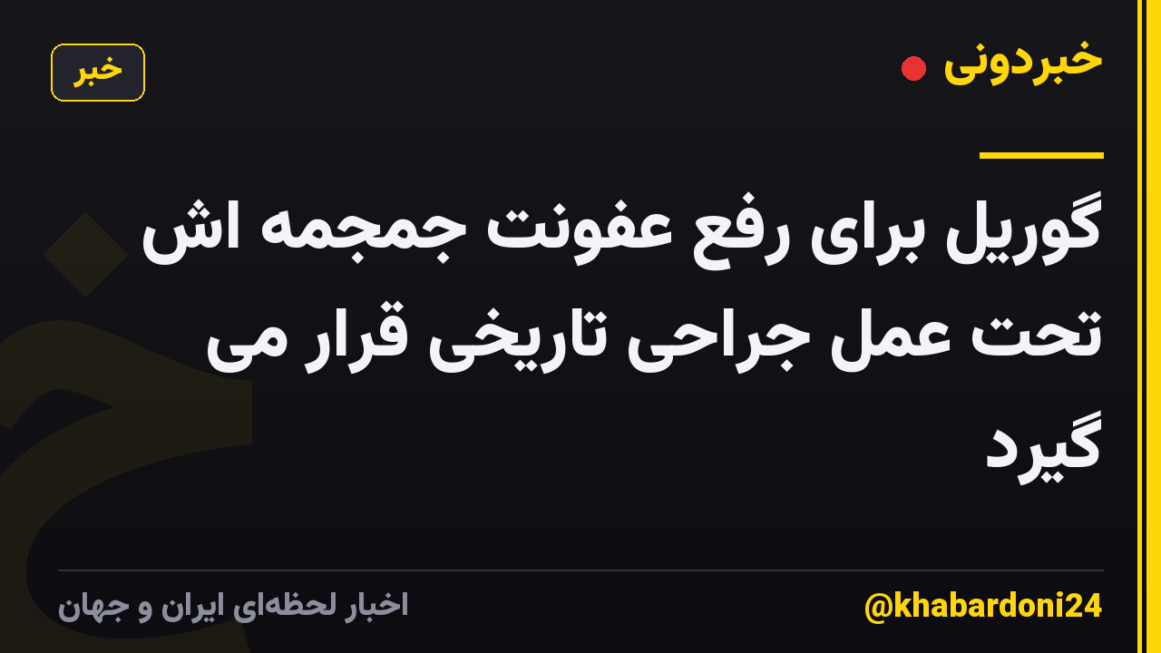گوریل برای رفع عفونت جمجمه اش تحت عمل جراحی تاریخی قرار می گیرد