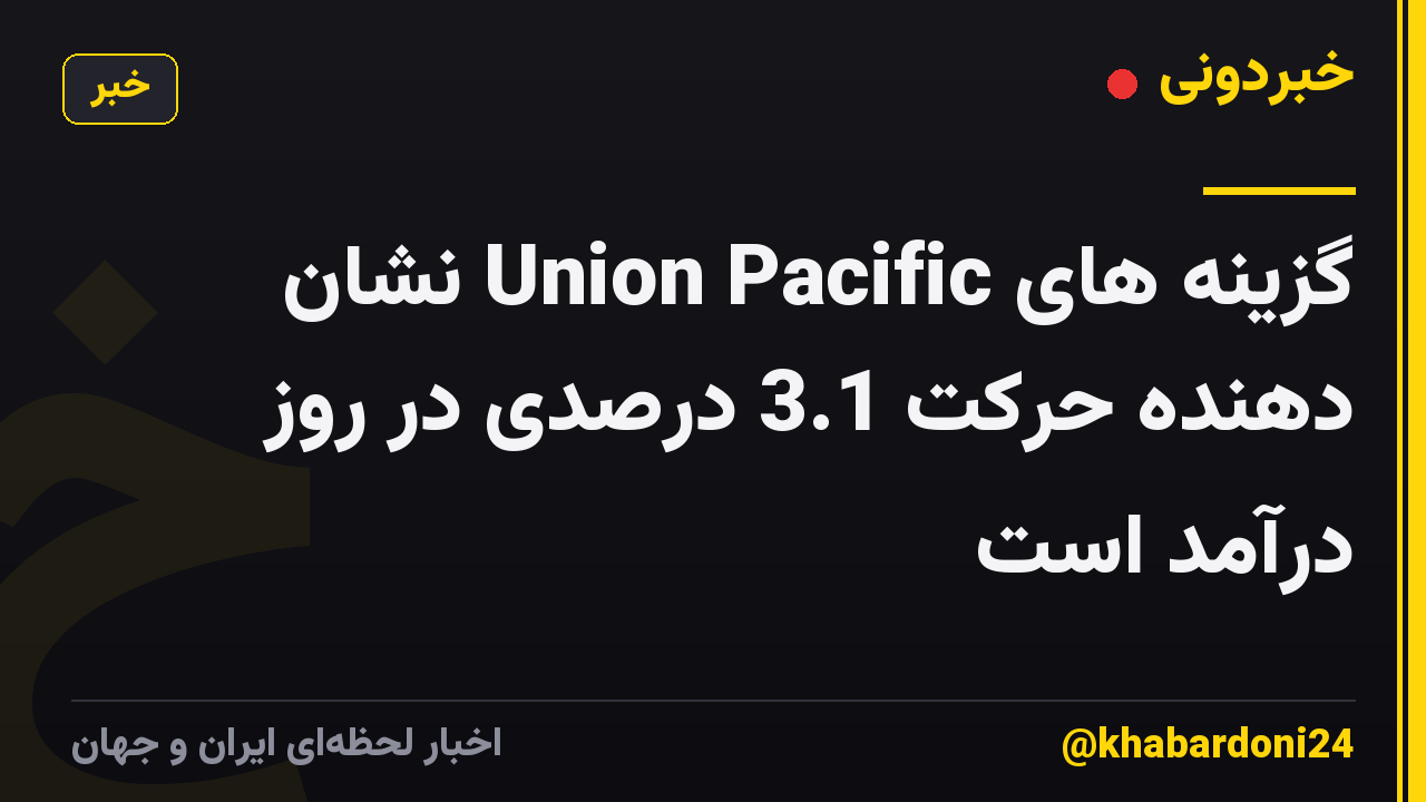 گزینه های Union Pacific نشان دهنده حرکت 3.1 درصدی در روز درآمد است