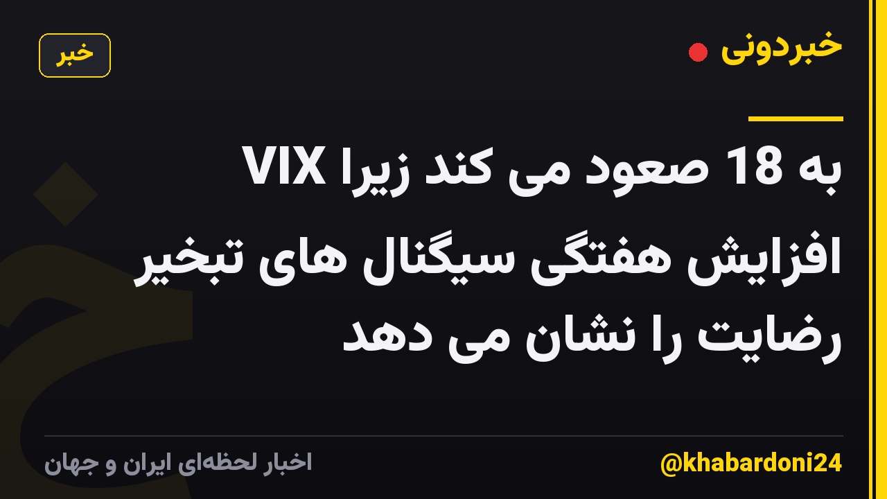 VIX به 18 صعود می کند زیرا افزایش هفتگی سیگنال های تبخیر رضایت را نشان می دهد