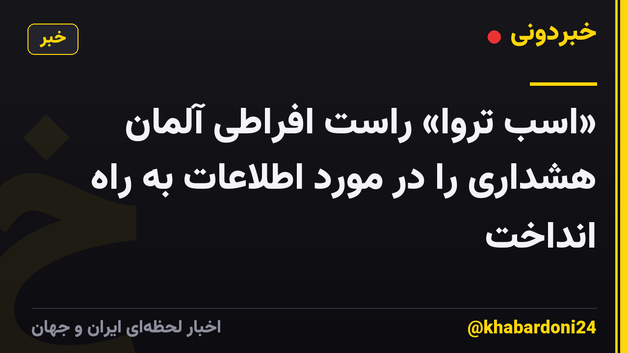 «اسب تروا» راست افراطی آلمان هشداری را در مورد اطلاعات به راه انداخت