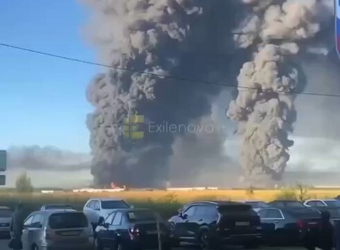 ببینید | حمله پهپادهای اوکراینی به انبارهای نفت در مسکو