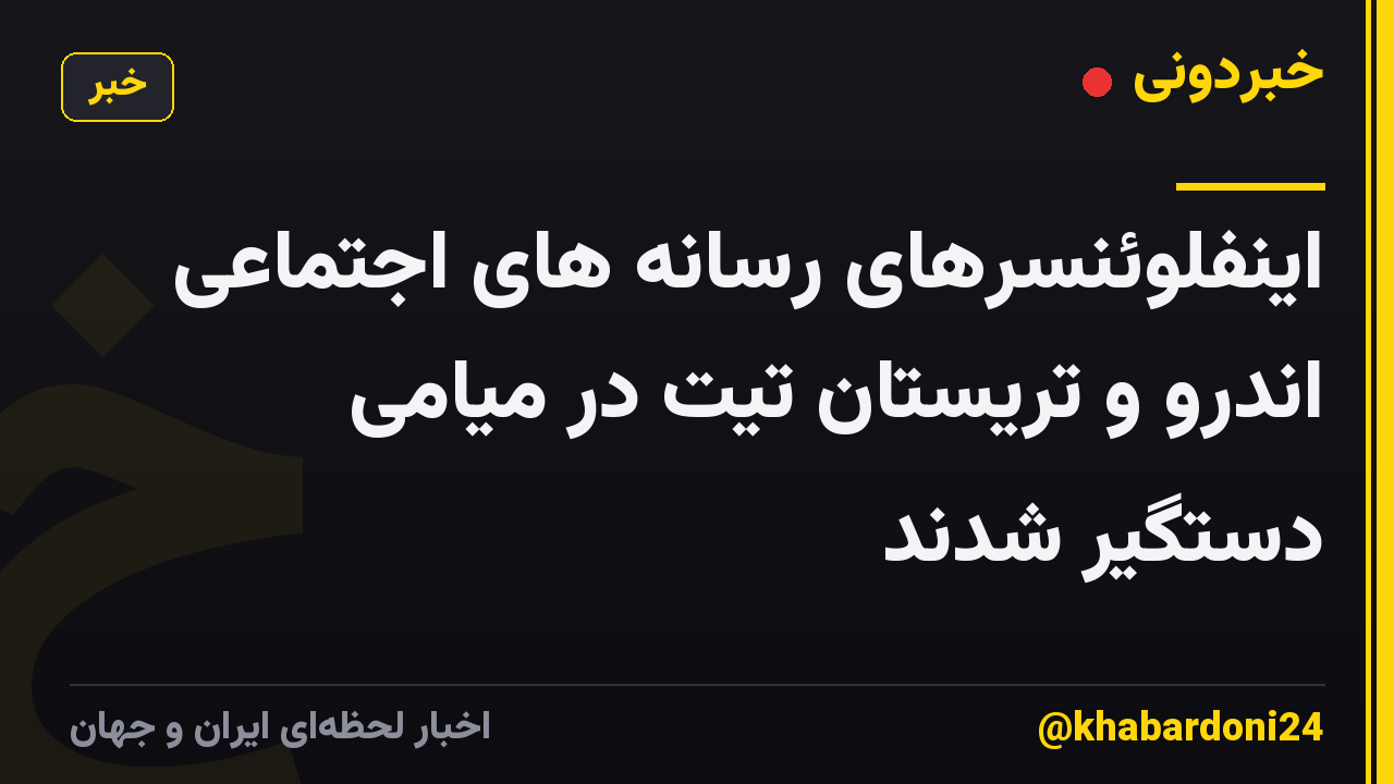 اینفلوئنسرهای رسانه های اجتماعی اندرو و تریستان تیت در میامی دستگیر شدند