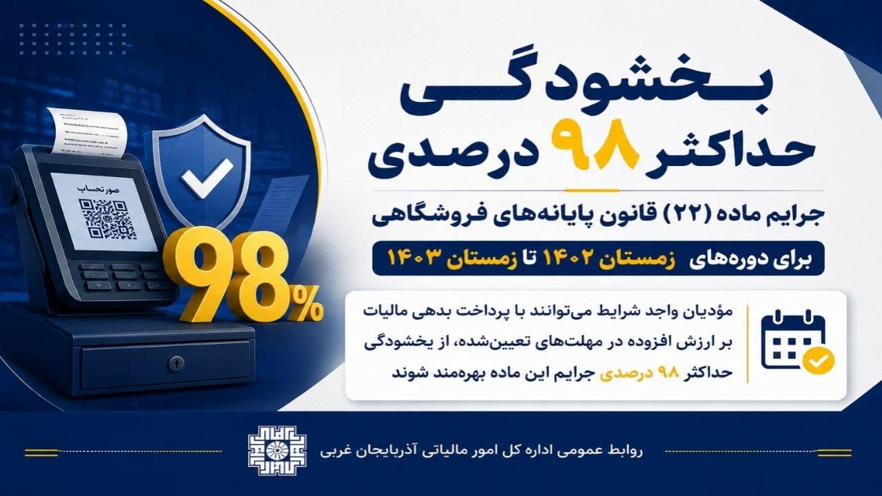بخشودگی تا ۹۸ درصدی جرایم مالیاتی؛ مؤدیان تا ۳۰ تیر ۱۴۰۵ فرصت دارند