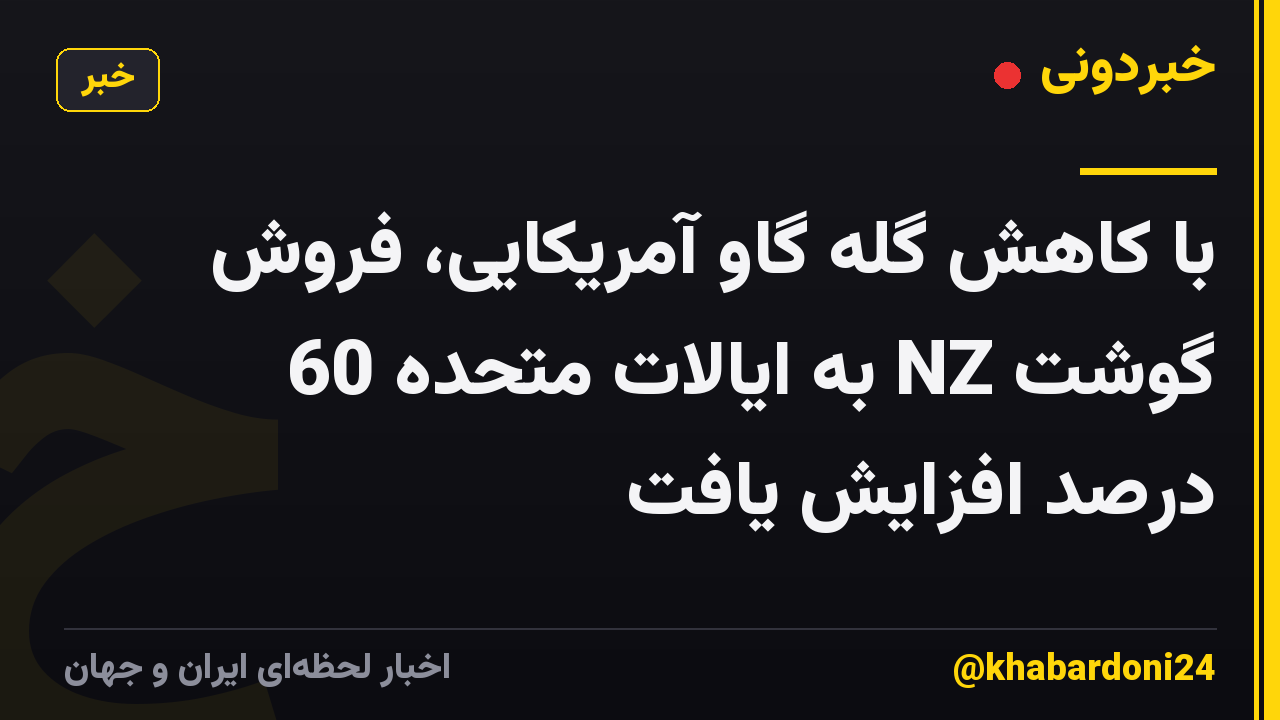 با کاهش گله گاو آمریکایی، فروش گوشت NZ به ایالات متحده 60 درصد افزایش یافت