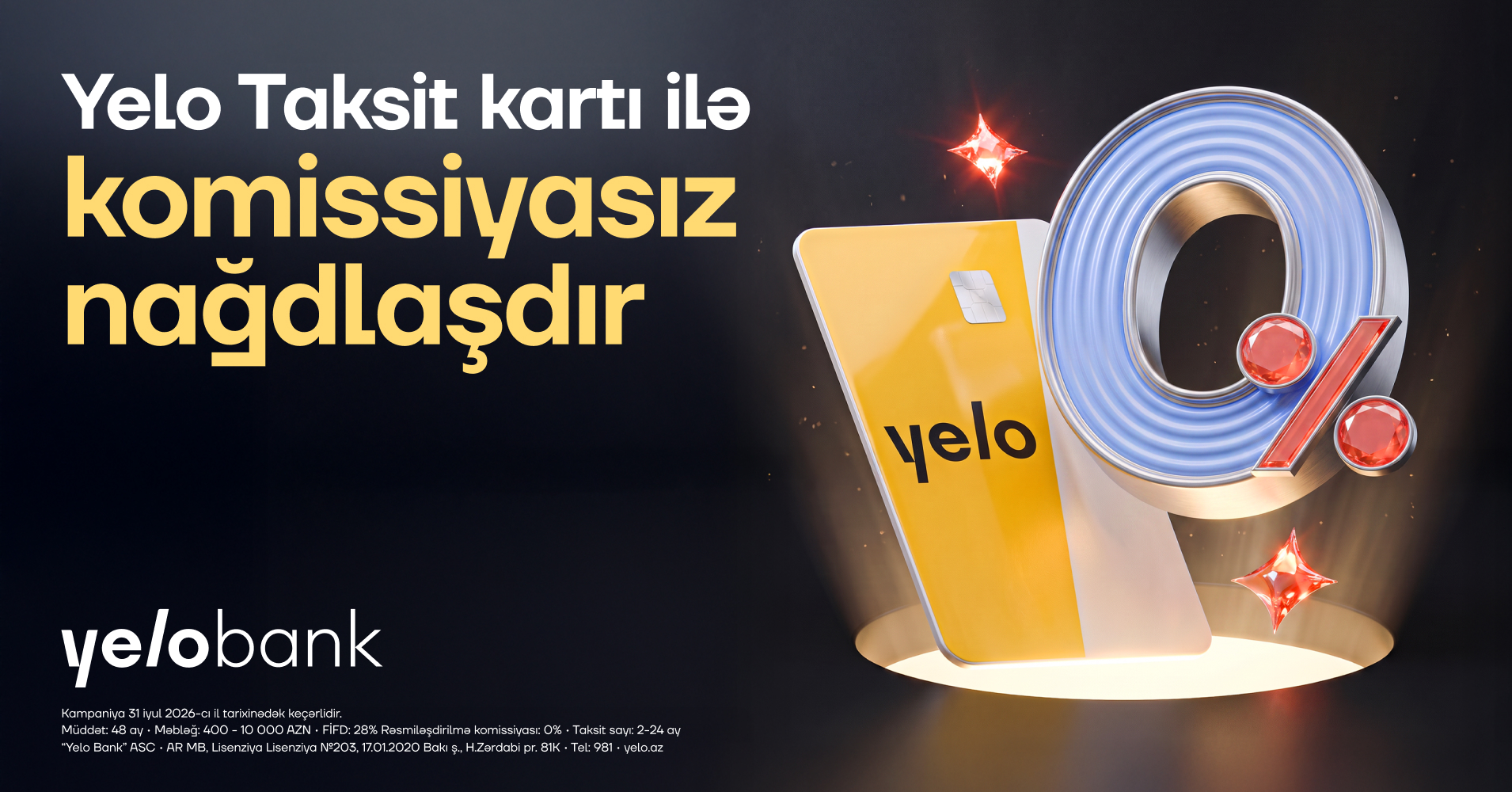 کمپین برداشت نقدی بدون کمیسیون در کارت های اقساطی Yelo!