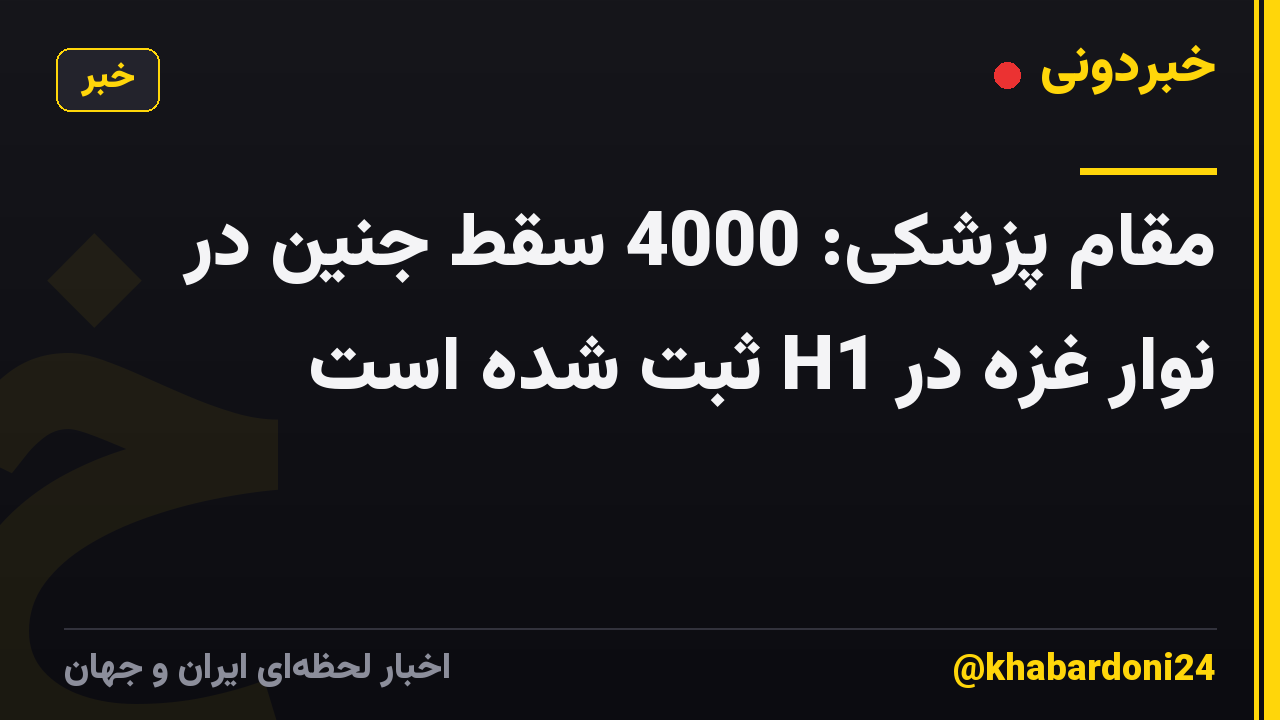 مقام پزشکی: 4000 سقط جنین در نوار غزه در H1 ثبت شده است