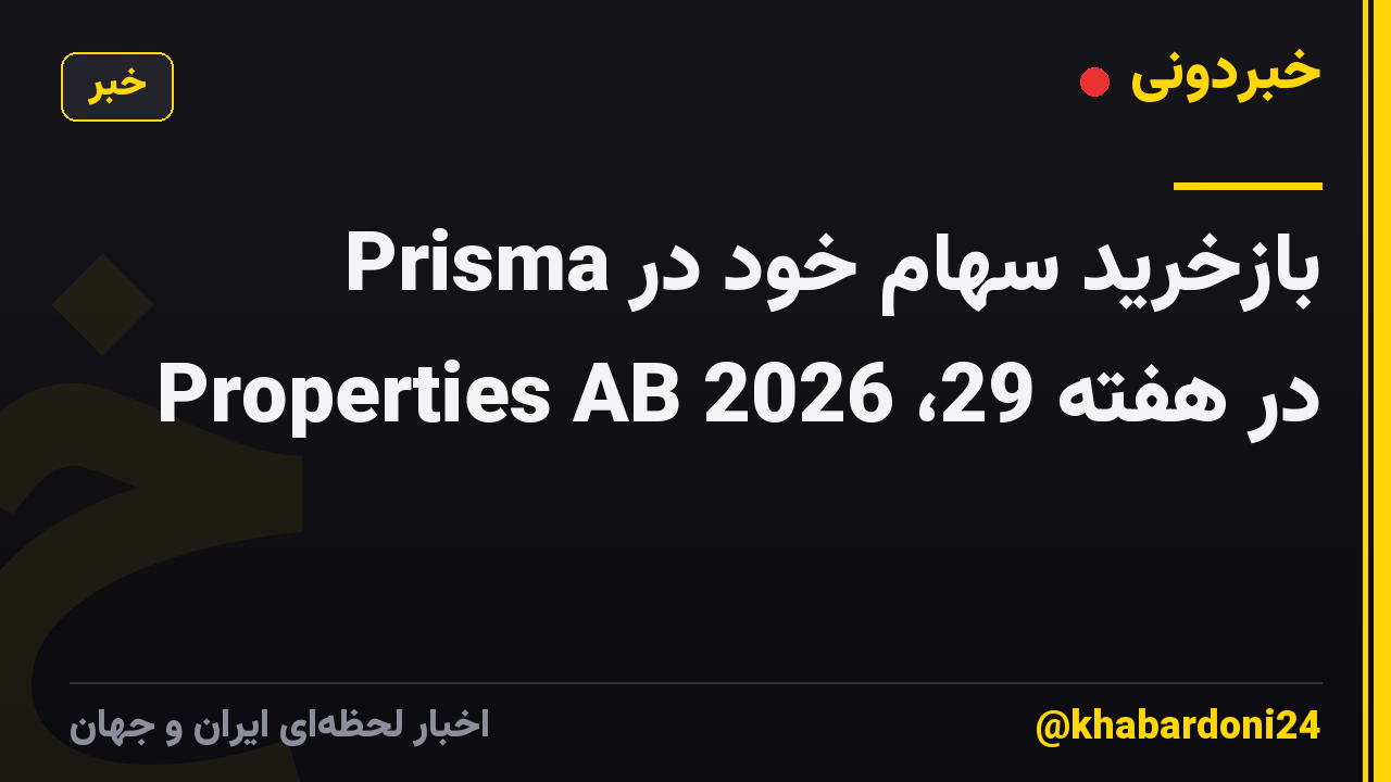 بازخرید سهام خود در Prisma Properties AB در هفته 29، 2026
