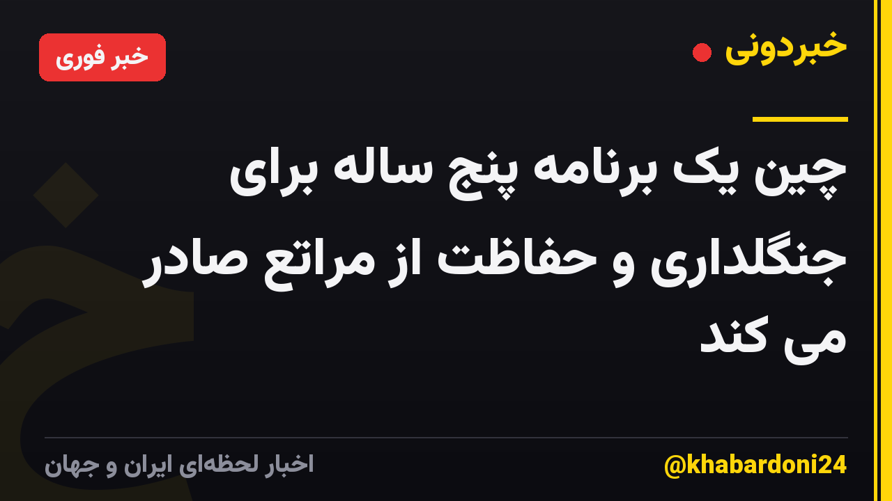 چین یک برنامه پنج ساله برای جنگلداری و حفاظت از مراتع صادر می کند