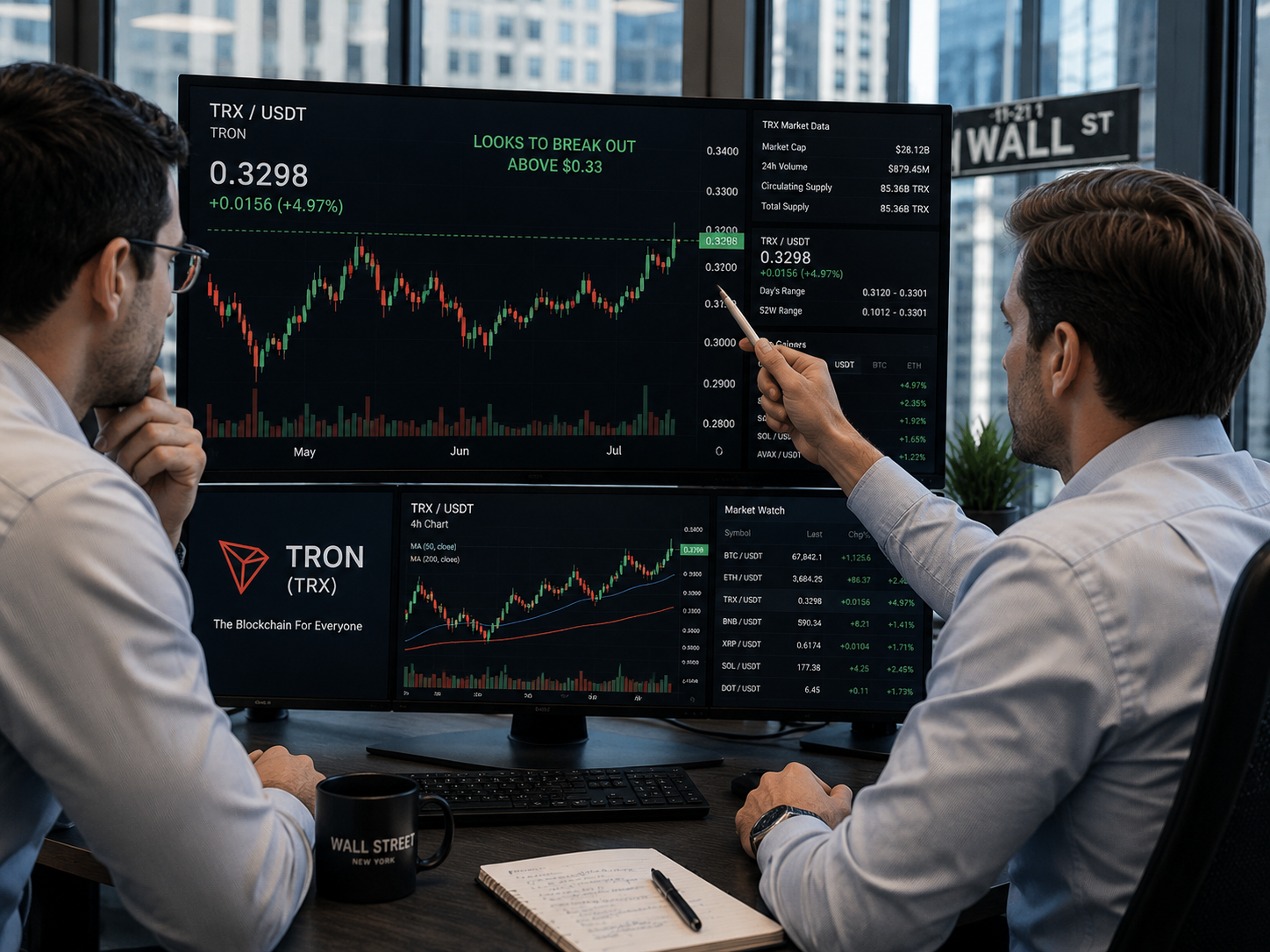 TRX مقاومت 0.33 دلاری را آزمایش می کند: آیا رونق پرداخت بدون گاز Tron کافی است؟