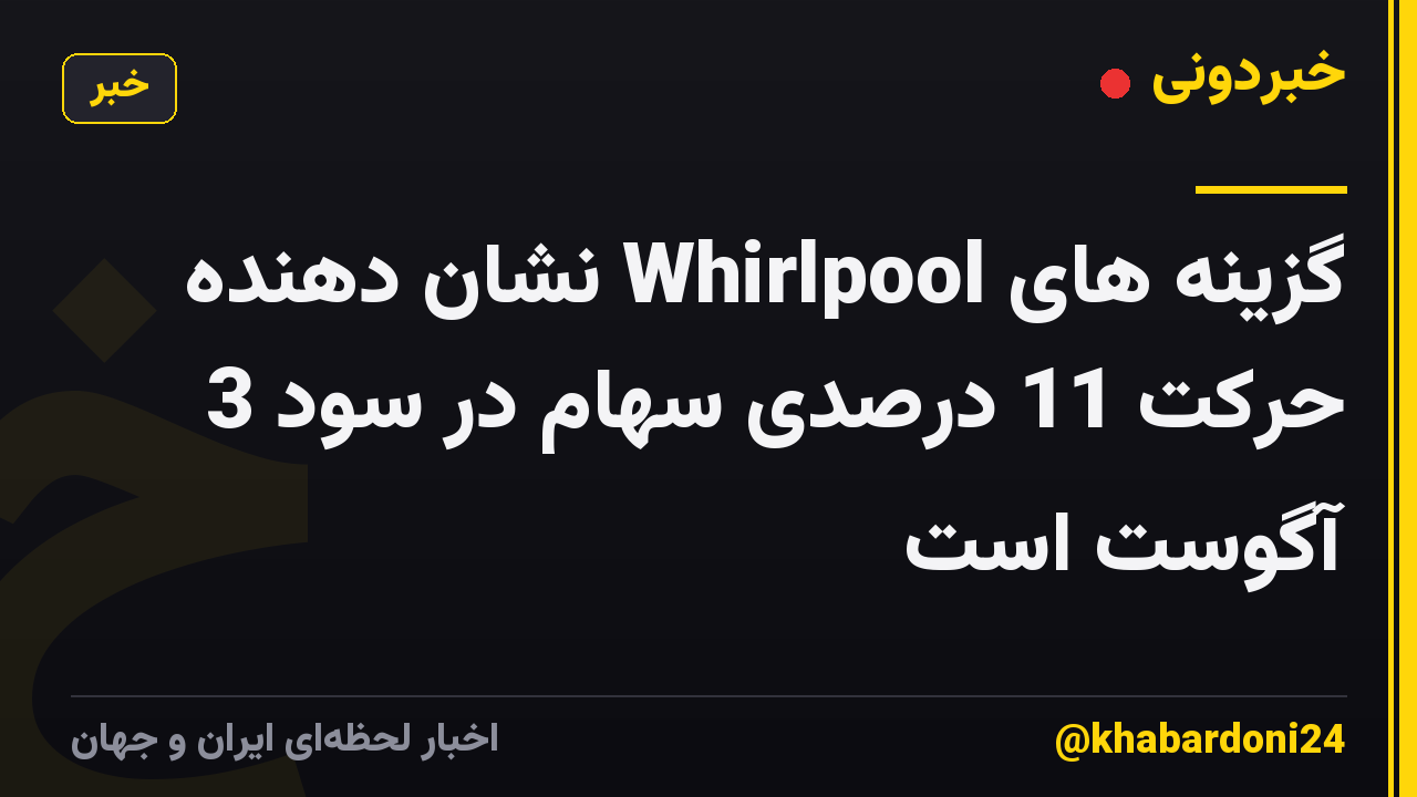 گزینه های Whirlpool نشان دهنده حرکت 11 درصدی سهام در سود 3 آگوست است