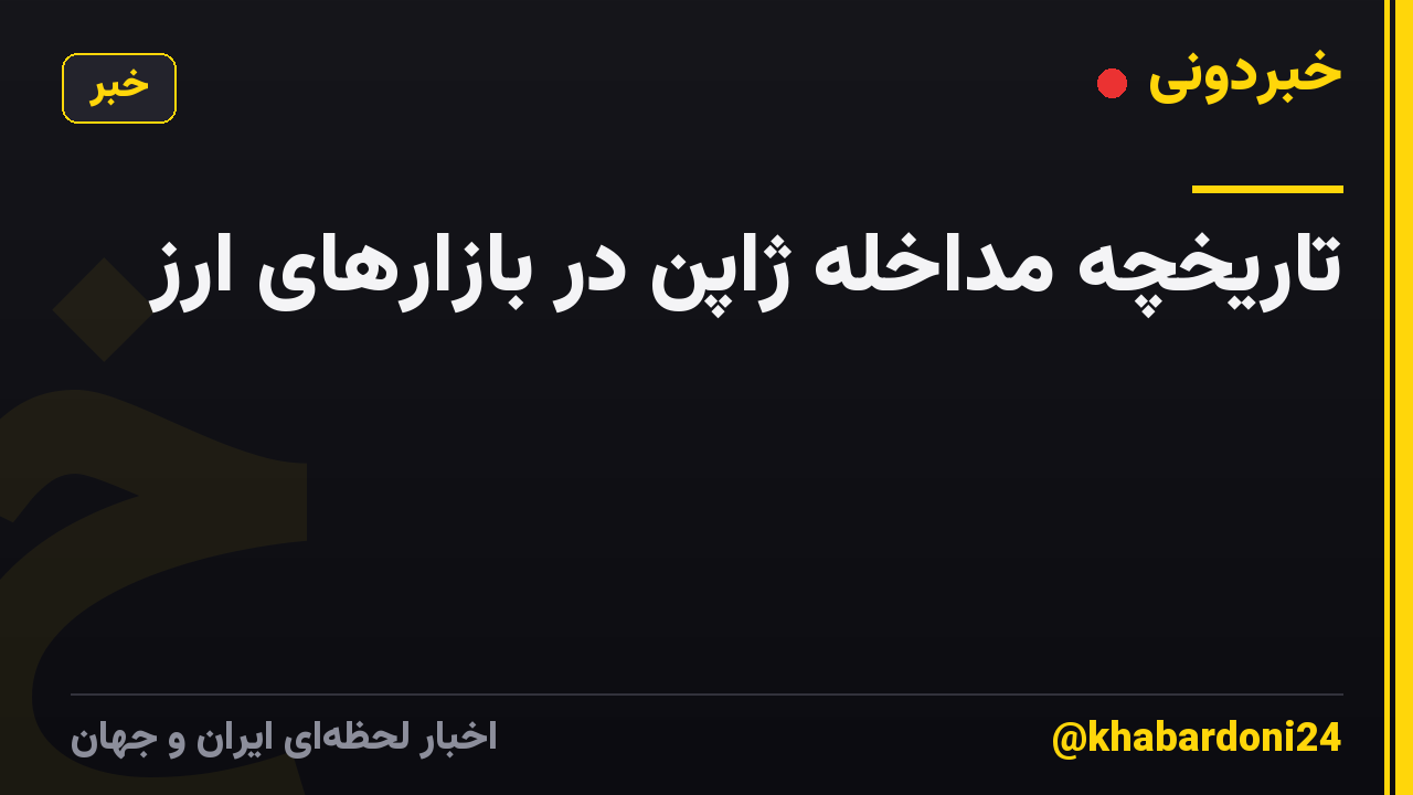 تاریخچه مداخله ژاپن در بازارهای ارز