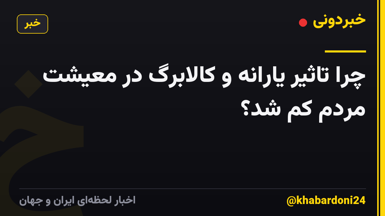چرا تاثیر یارانه و کالابرگ در معیشت مردم کم شد؟