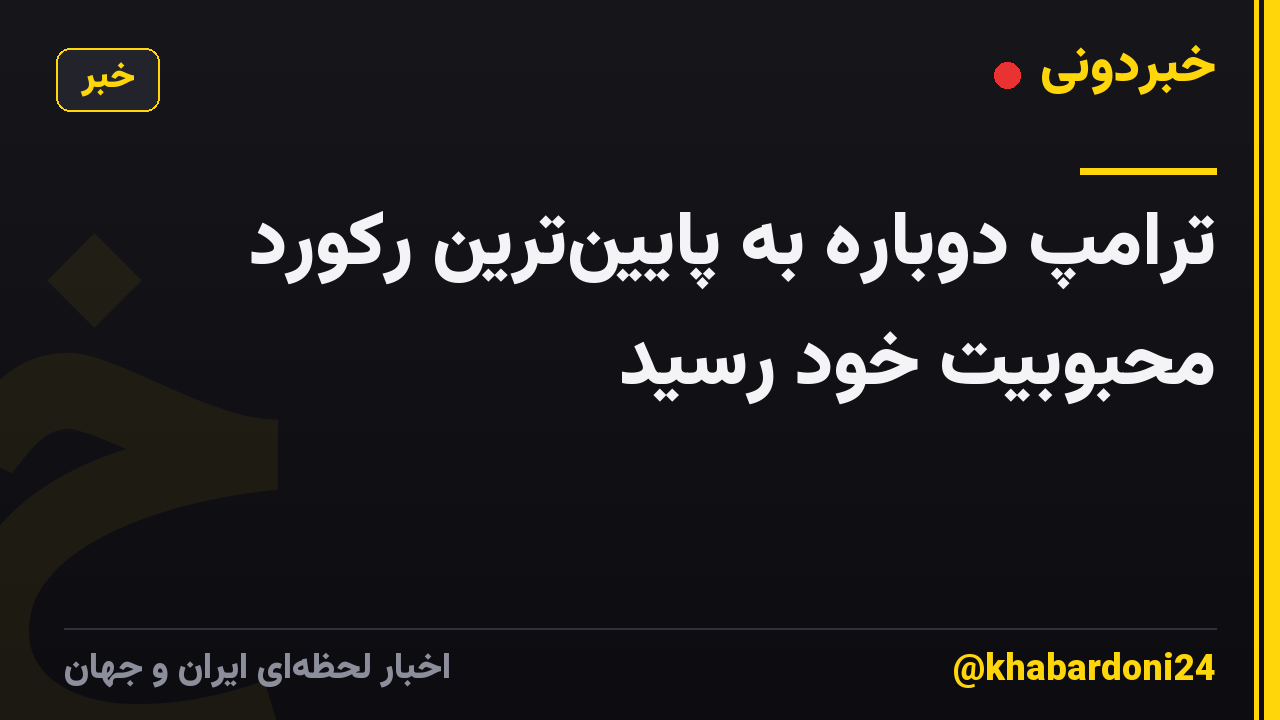 ترامپ دوباره به پایینترین رکورد محبوبیت خود رسید