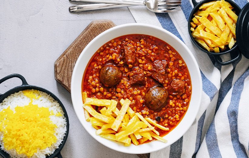 طرز تهیه خورشت قیمه لعاب دار برای ۴ تا ۶ نفر | چی کار کنیم قیمه تلخ نشود؟ ؛ فوت و فن پخت کامل لپه