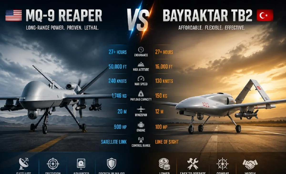 مقایسه MQ-9 Reaper و Bayraktar TB2؛ کدام پهپاد رزمی برتر است؟