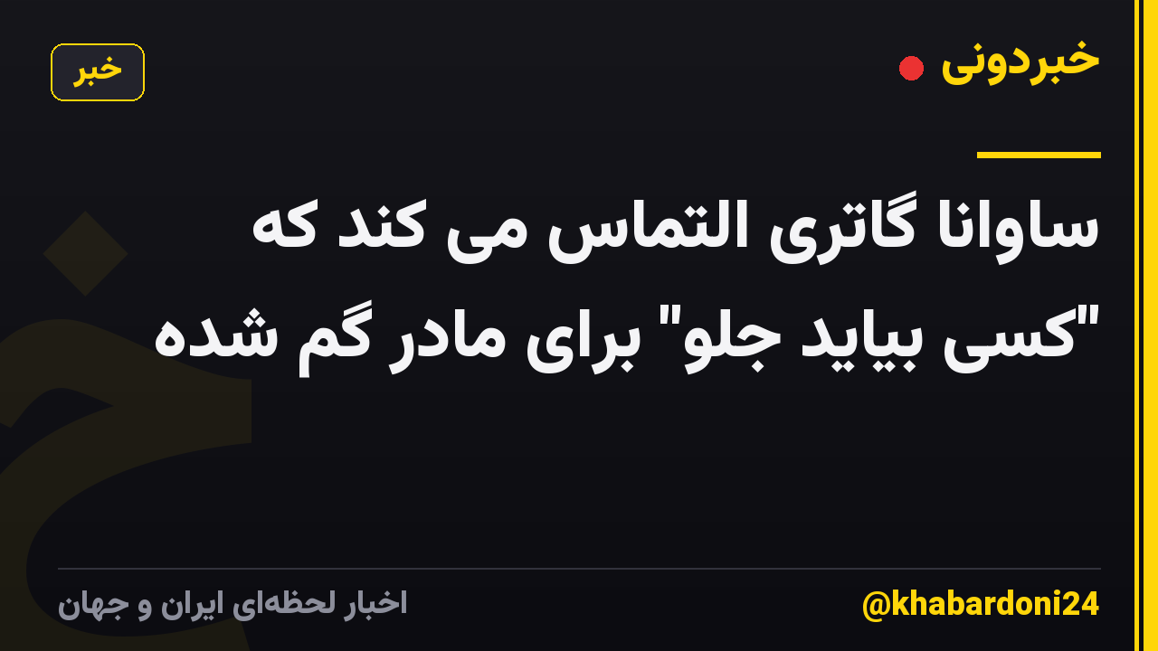 ساوانا گاتری التماس می کند که "کسی بیاید جلو" برای مادر گم شده
