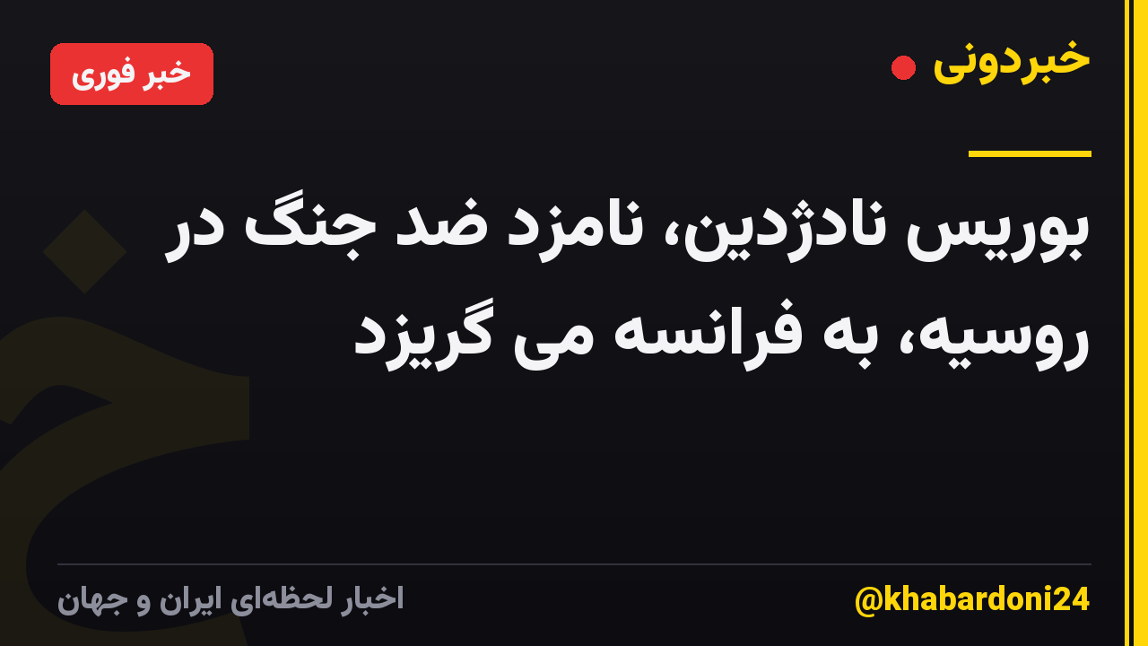 بوریس نادژدین، نامزد ضد جنگ در روسیه، به فرانسه می گریزد