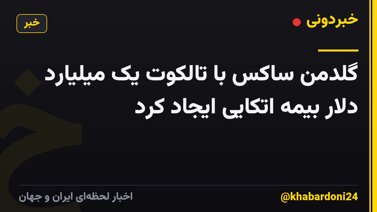 گلدمن ساکس با تالکوت یک میلیارد دلار بیمه اتکایی ایجاد کرد