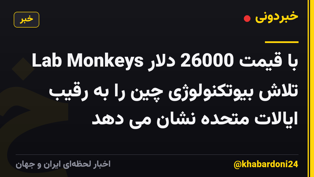 Lab Monkeys با قیمت 26000 دلار تلاش بیوتکنولوژی چین را به رقیب ایالات متحده نشان می دهد