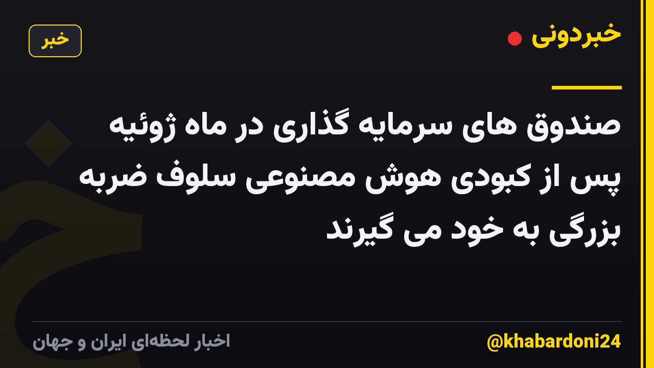 صندوق های سرمایه گذاری در ماه ژوئیه پس از کبودی هوش مصنوعی سلوف ضربه بزرگی به خود می گیرند