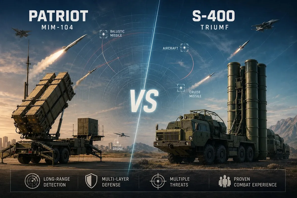 مقایسه سیستم‌های پدافند هوایی  MIM-104 Patriot آمریکا و S-400 Triumf  روسیه