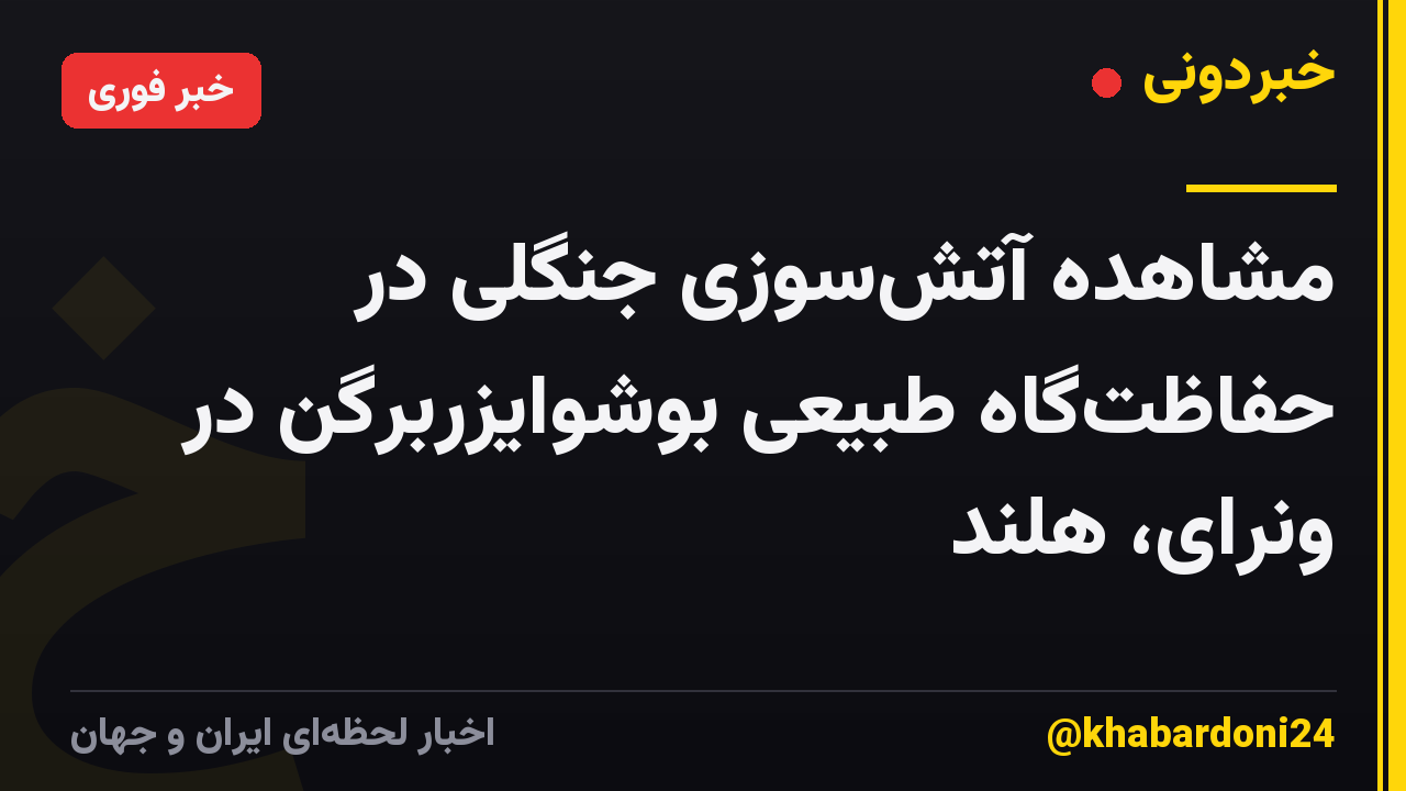 مشاهده آتش‌سوزی جنگلی در حفاظت‌گاه طبیعی بوشوایزربرگن در ونرای، هلند