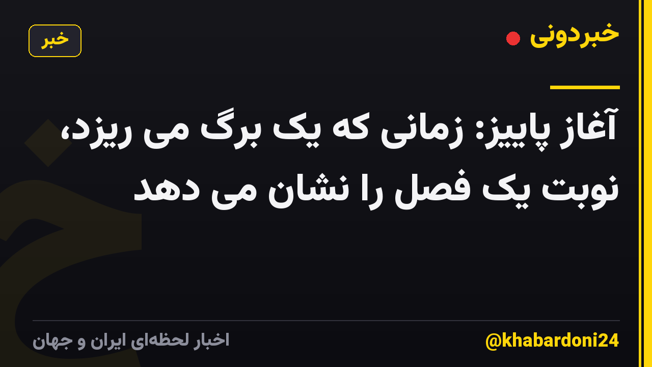 آغاز پاییز: زمانی که یک برگ می ریزد، نوبت یک فصل را نشان می دهد