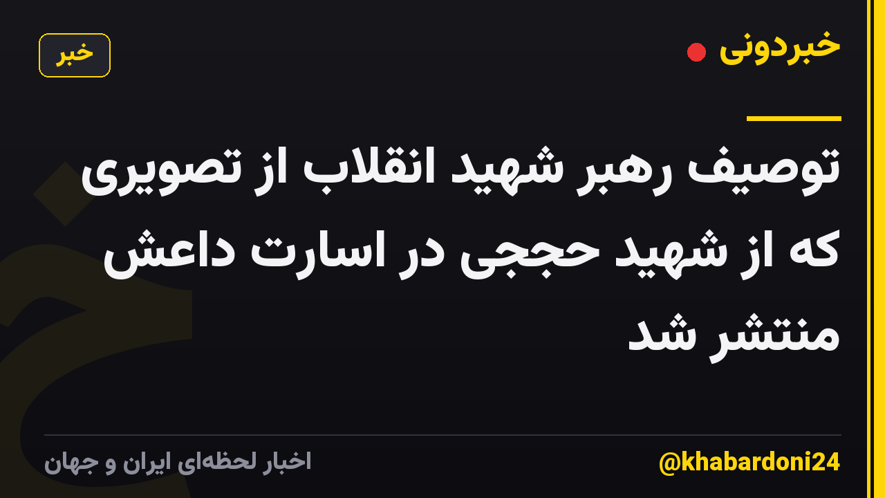 توصیف رهبر شهید انقلاب از تصویری که از شهید حججی در اسارت داعش منتشر شد