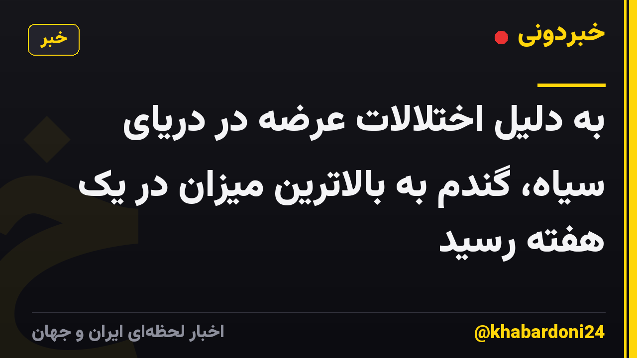 به دلیل اختلالات عرضه در دریای سیاه، گندم به بالاترین میزان در یک هفته رسید