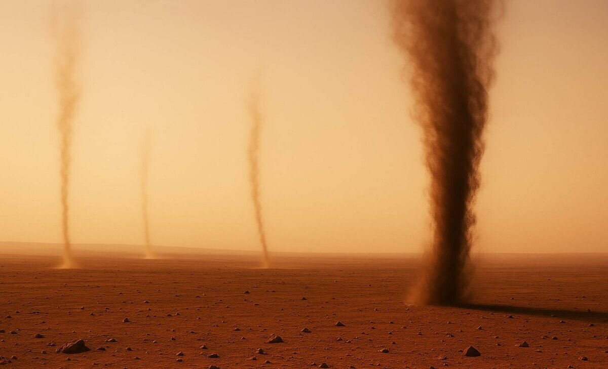 ببینید | گردبادهای غباری در مریخ