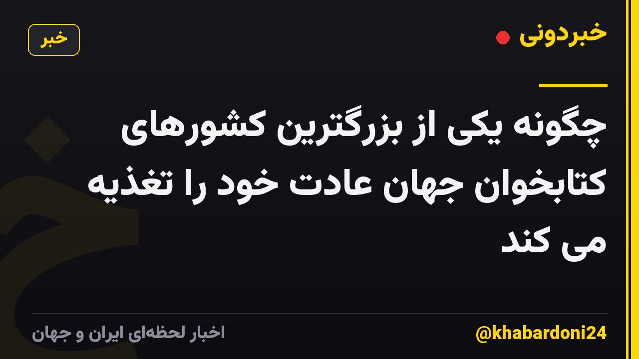 چگونه یکی از بزرگترین کشورهای کتابخوان جهان عادت خود را تغذیه می کند