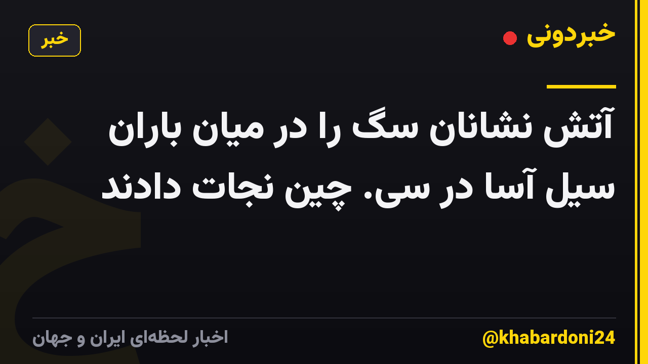 آتش نشانان سگ را در میان باران سیل آسا در سی. چین نجات دادند