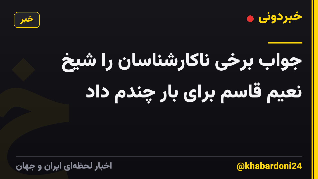 جواب برخی ناکارشناسان را شیخ نعیم قاسم برای بار چندم داد