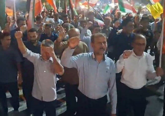 راهپیمایی شبانه مردم انقلابی آبدان