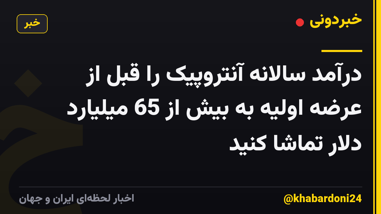 درآمد سالانه آنتروپیک را قبل از عرضه اولیه به بیش از 65 میلیارد دلار تماشا کنید