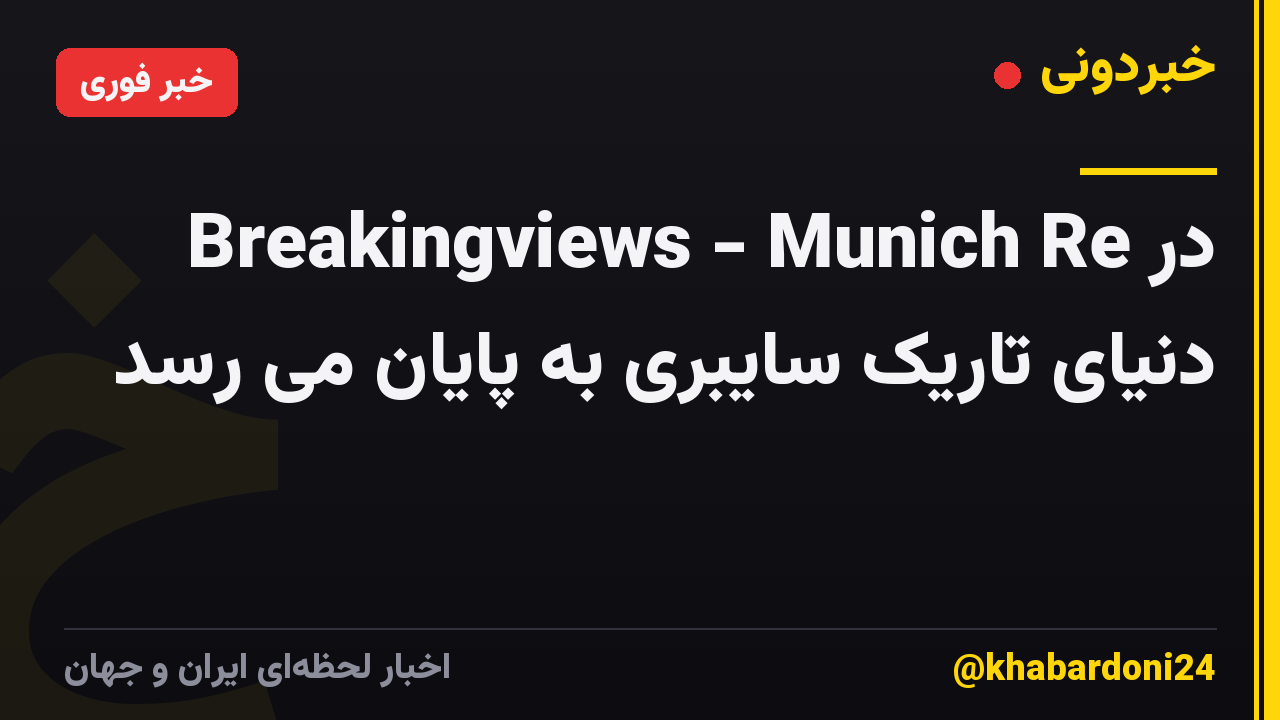 Breakingviews - Munich Re در دنیای تاریک سایبری به پایان می رسد