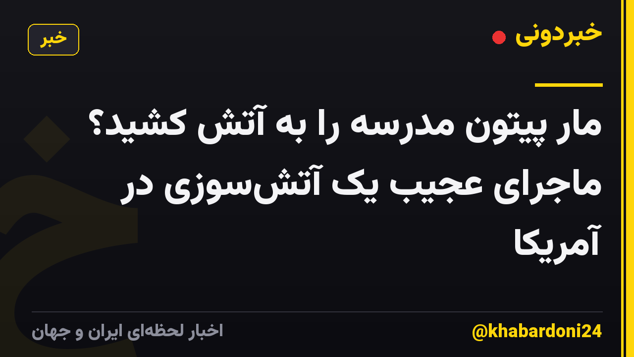 مار پیتون مدرسه را به آتش کشید؟ ماجرای عجیب یک آتشسوزی در آمریکا