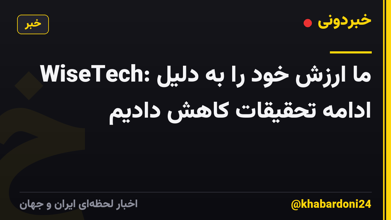 WiseTech: ما ارزش خود را به دلیل ادامه تحقیقات کاهش دادیم
