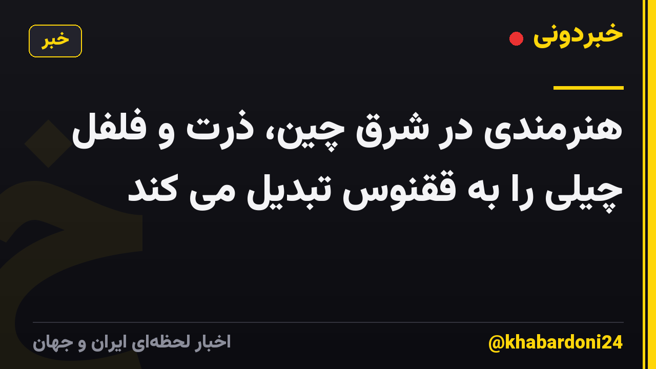 هنرمندی در شرق چین، ذرت و فلفل چیلی را به ققنوس تبدیل می کند