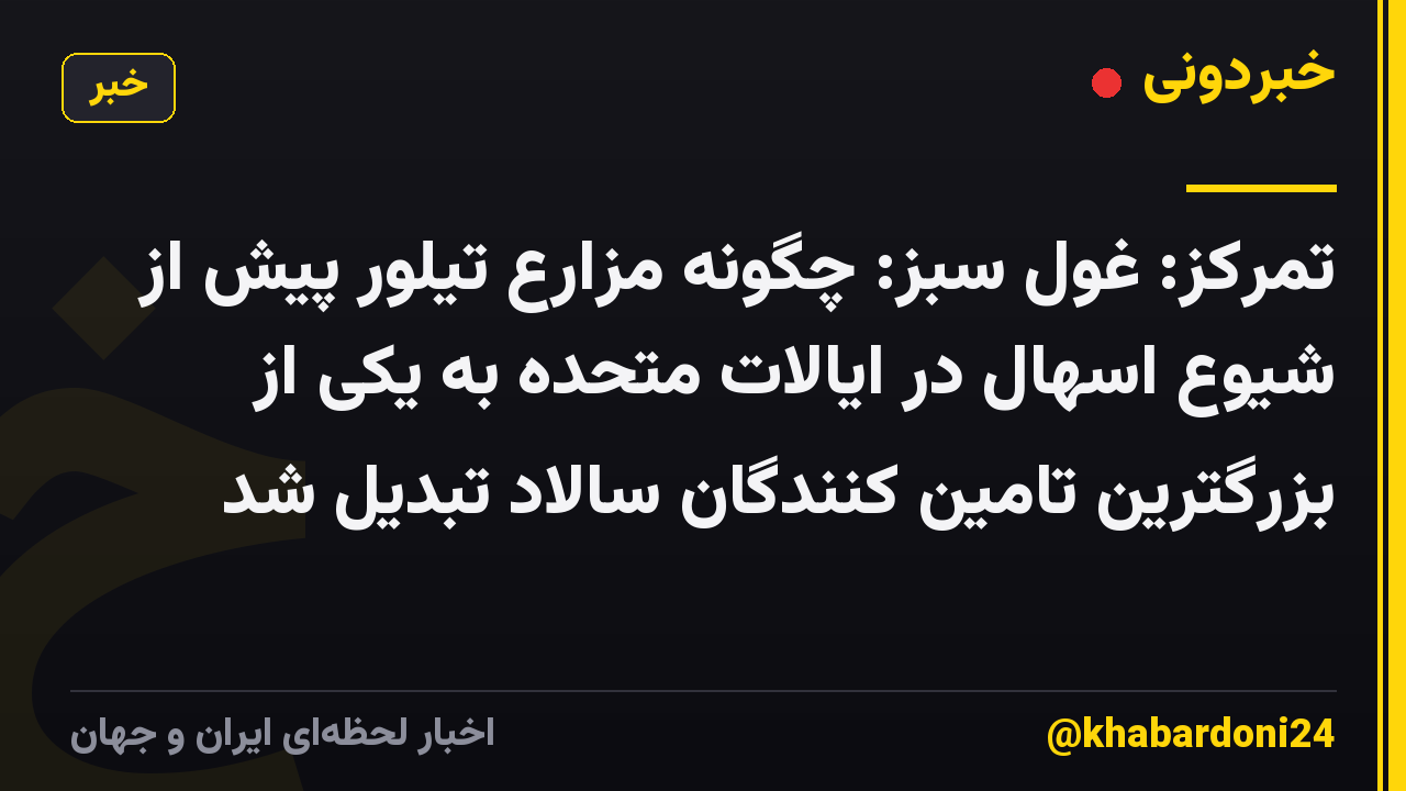تمرکز: غول سبز: چگونه مزارع تیلور پیش از شیوع اسهال در ایالات متحده به یکی از بزرگترین تامین کنندگان سالاد تبدیل شد