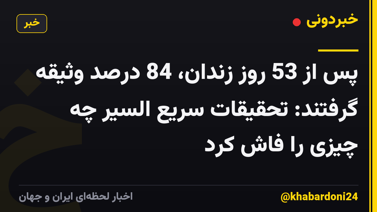 پس از 53 روز زندان، 84 درصد وثیقه گرفتند: تحقیقات سریع السیر چه چیزی را فاش کرد