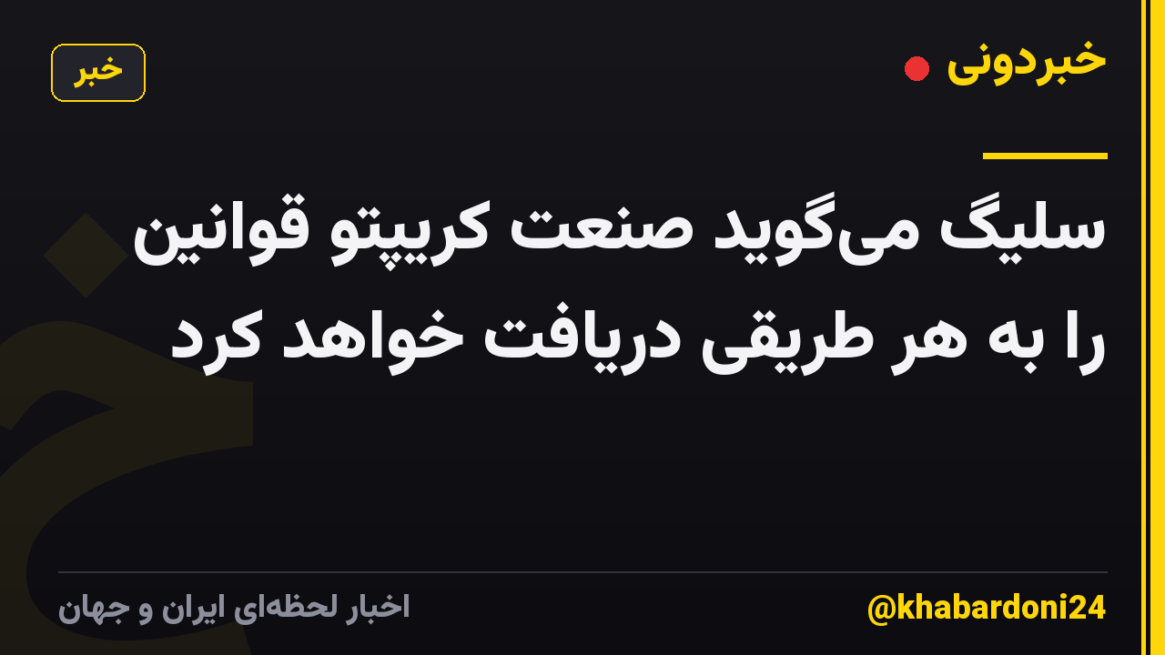 سلیگ می‌گوید صنعت کریپتو قوانین را به هر طریقی دریافت خواهد کرد