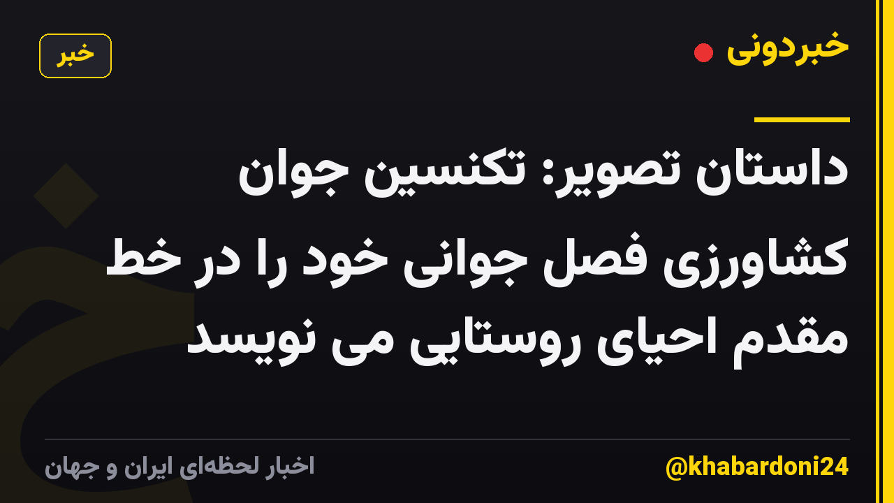 داستان تصویر: تکنسین جوان کشاورزی فصل جوانی خود را در خط مقدم احیای روستایی می نویسد