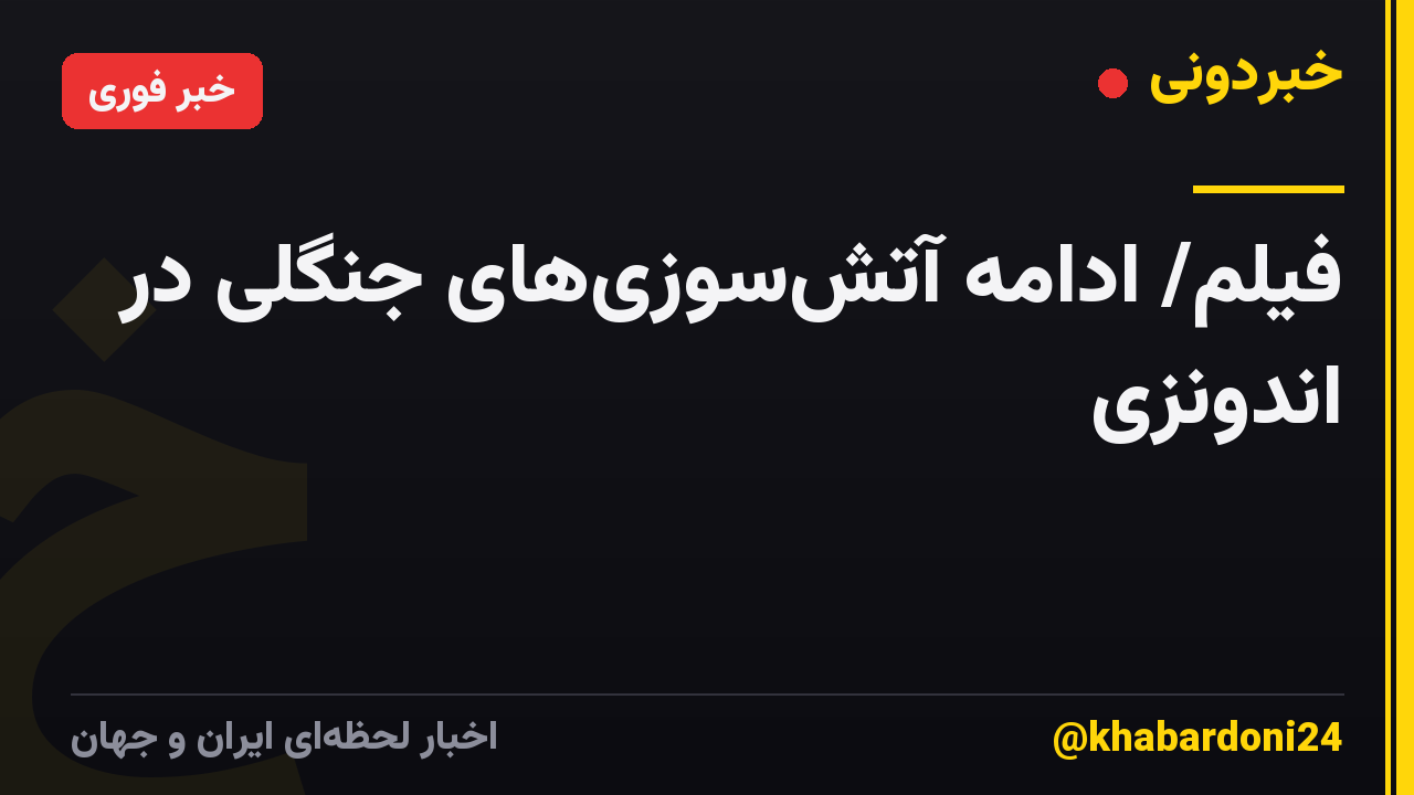 فیلم/ ادامه آتشسوزیهای جنگلی در اندونزی