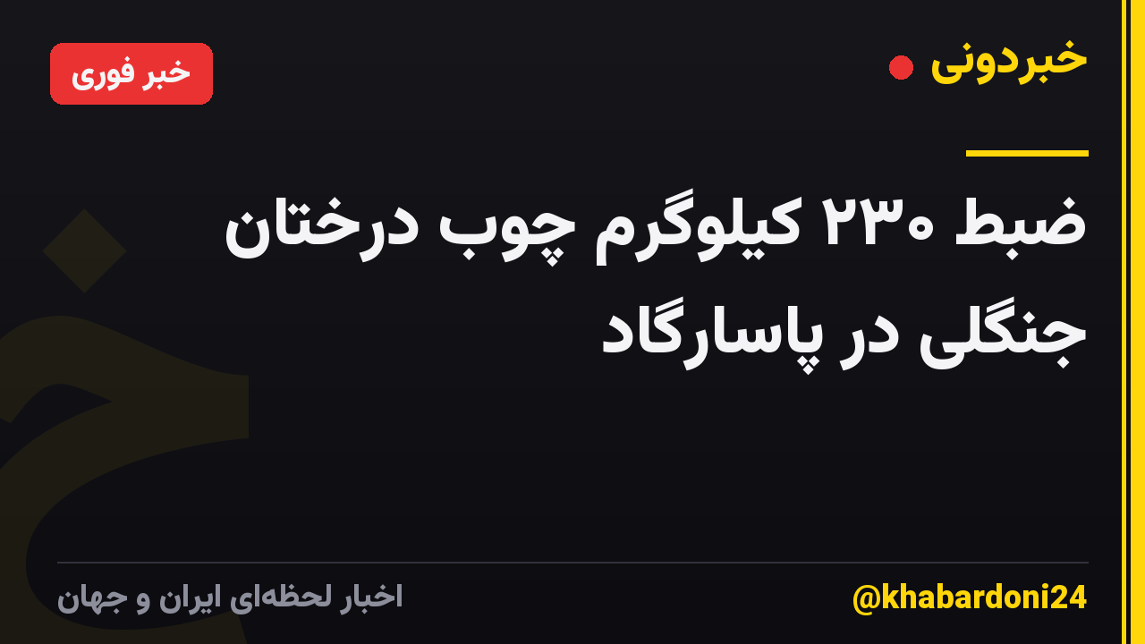 ضبط ۲۳۰ کیلوگرم چوب درختان جنگلی در پاسارگاد