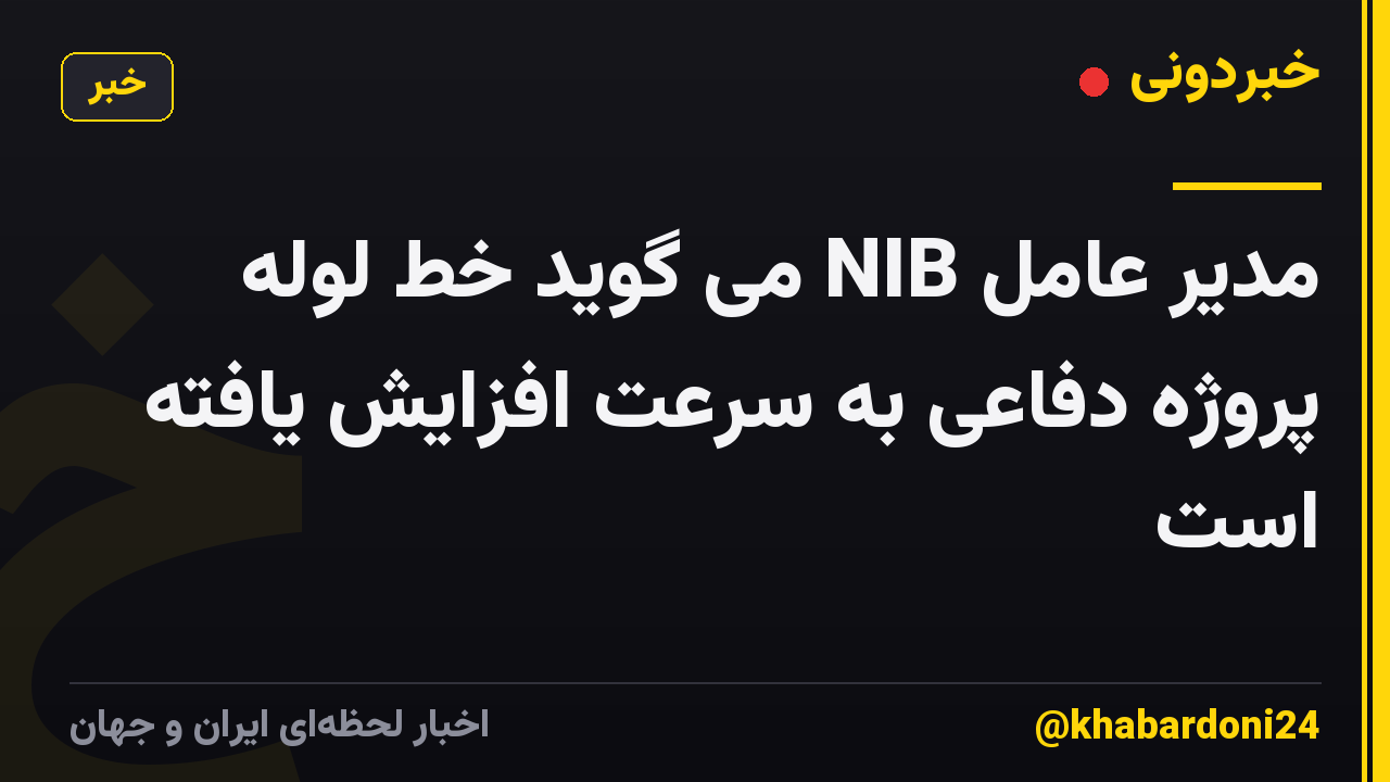 مدیر عامل NIB می گوید خط لوله پروژه دفاعی به سرعت افزایش یافته است