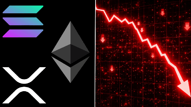 پیشبینیهای قیمت ETH، SOL، و XRP خطر نزولی عمده را نشان میدهد
