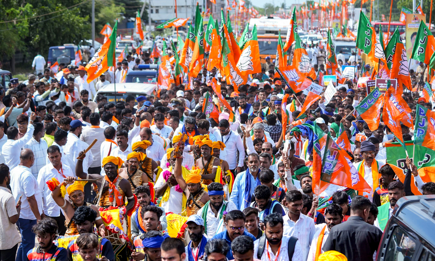 کارناتاکا پادایاترا از BJP وارد روز دوم میشود و 22 کیلومتر را پوشش میدهد