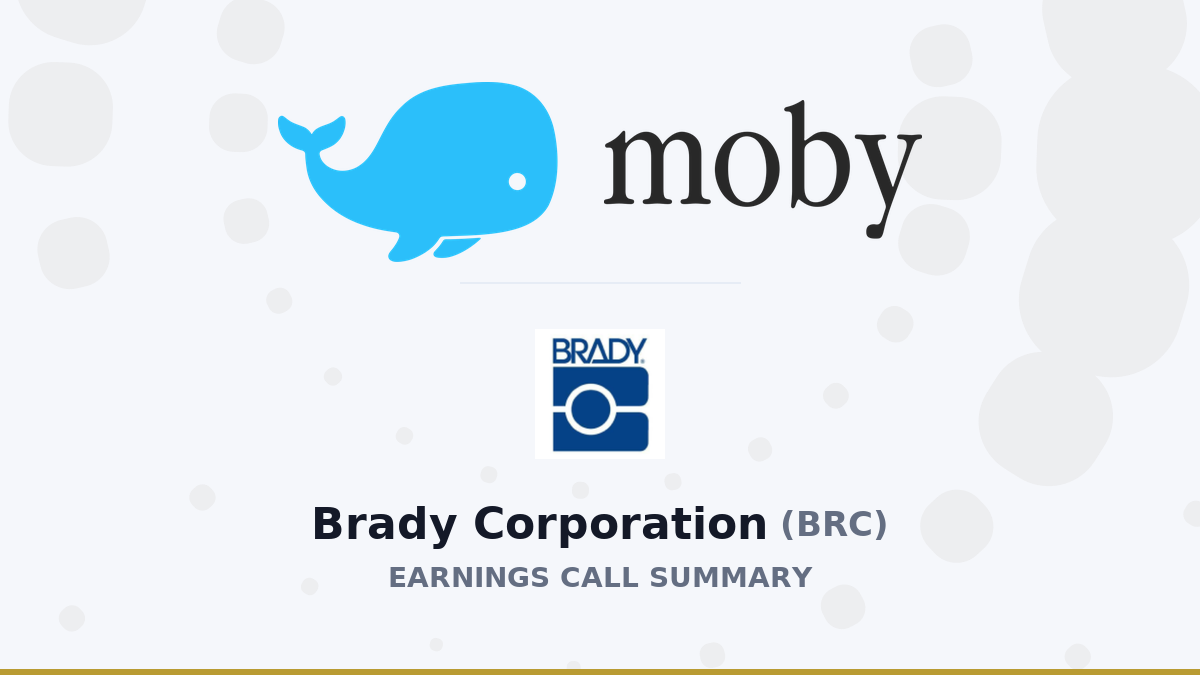 خلاصه فراخوان سود شرکت Brady Q4 2026