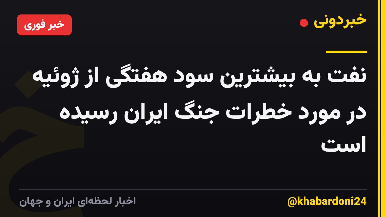 نفت به بیشترین سود هفتگی از ژوئیه در مورد خطرات جنگ ایران رسیده است